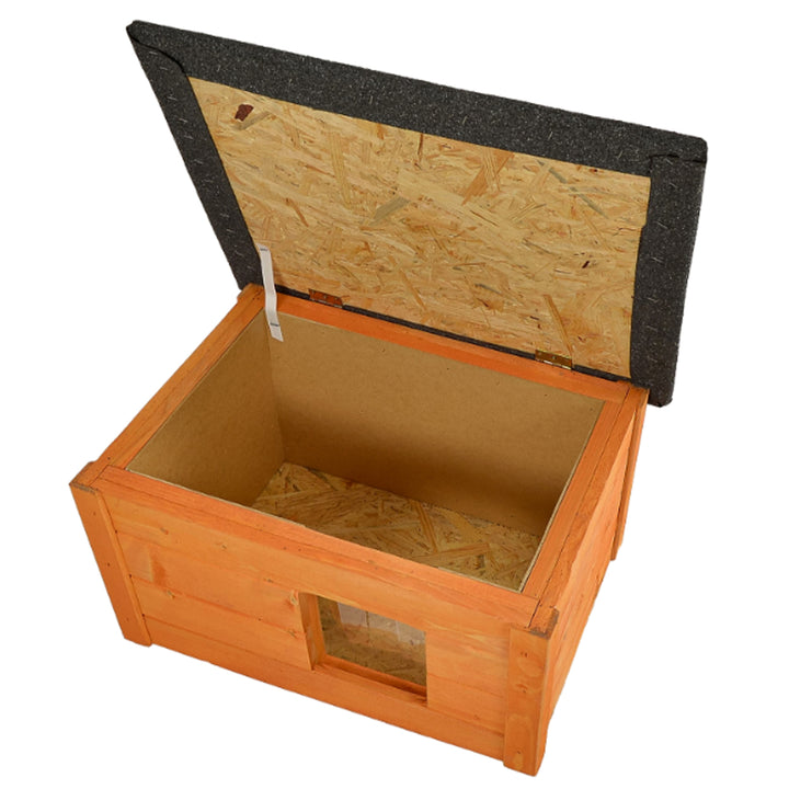Perrera para perros, gatos Woodok, aislada, madera de abeto + cama para perros