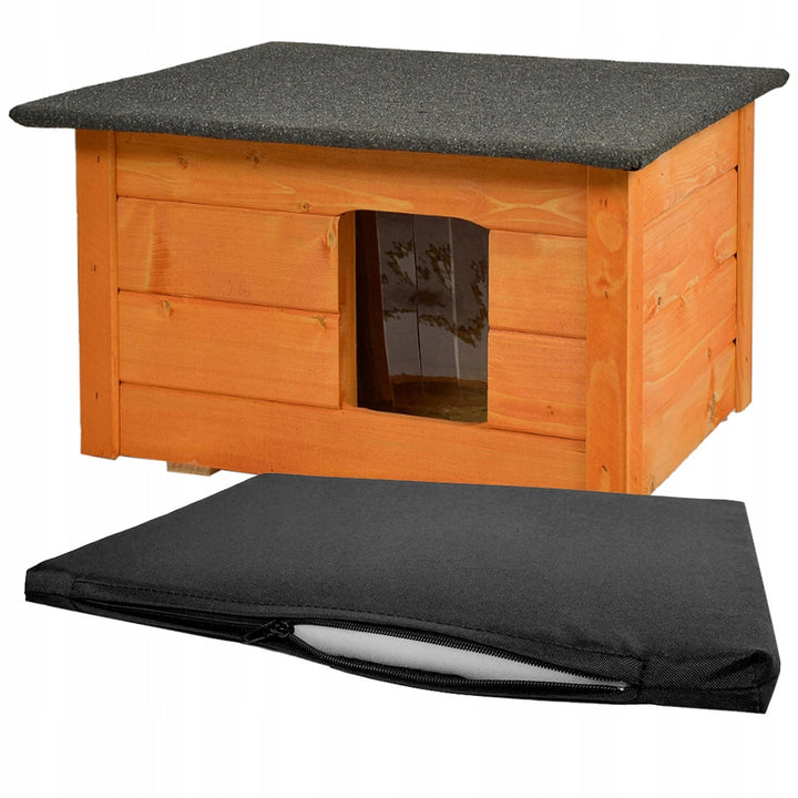 Perrera para perros, gatos Woodok, aislada, madera de abeto + cama para perros