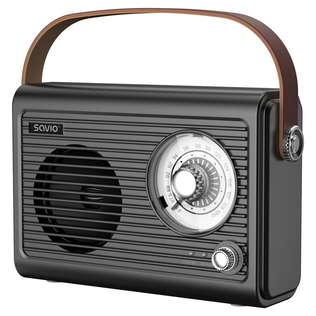 Radio FM portátil Savio, a pilas, Bluetooth, AUX, SAVRS-01