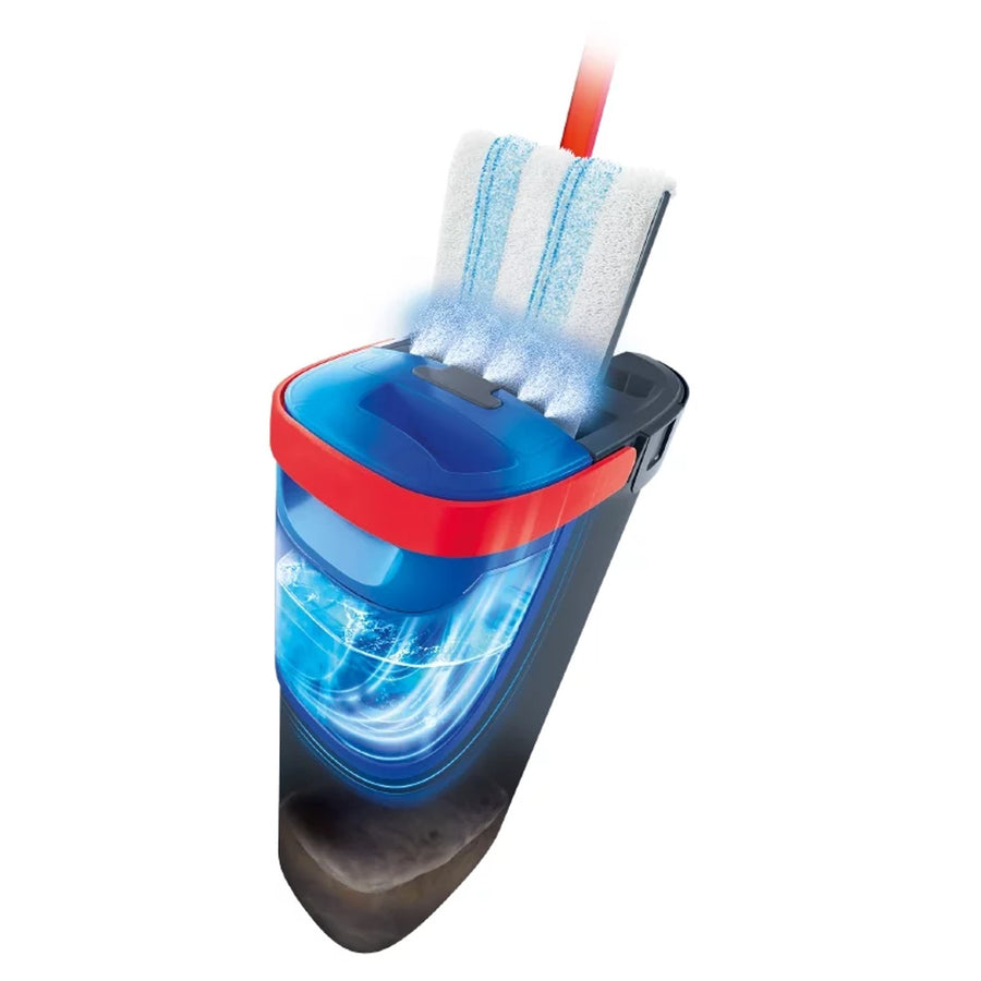 Vileda H2prO fregona plana, 100% separación agua limpia/agua sucia, dos depósitos, almohadilla de microfibra, 360° punta, 175774