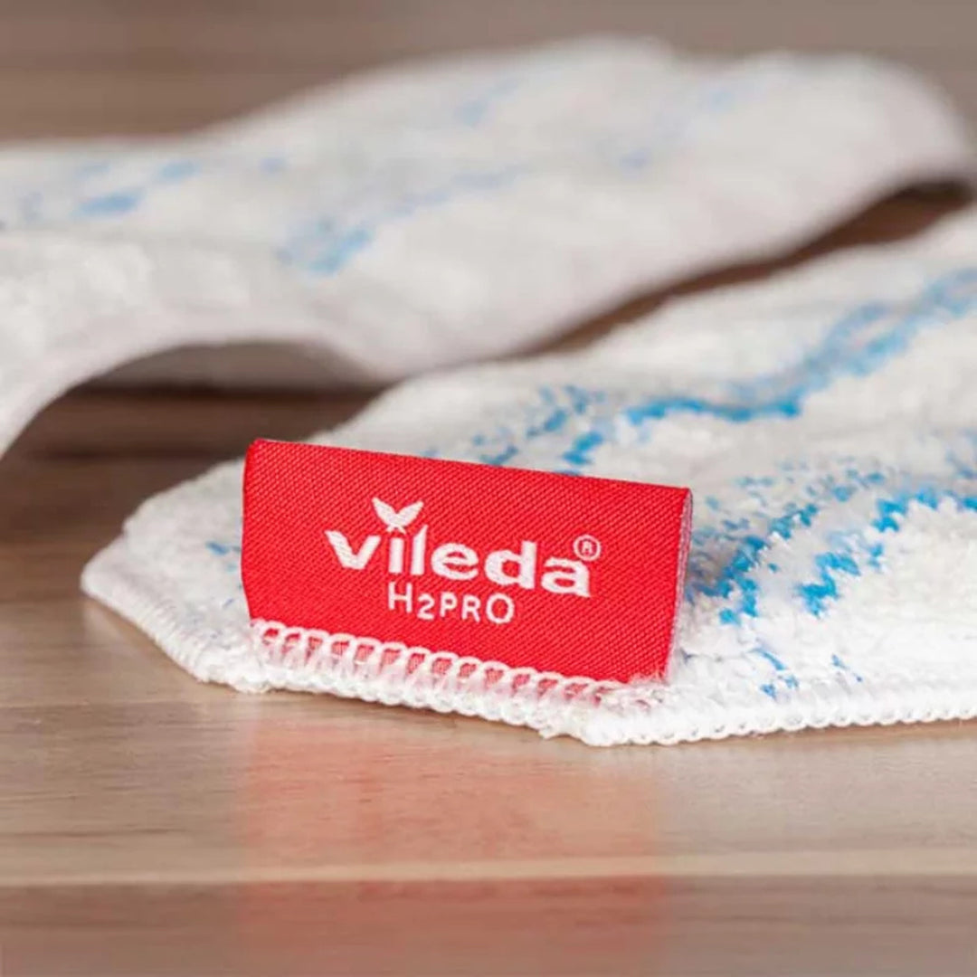 Vileda H2prO fregona plana, 100% separación agua limpia/agua sucia, dos depósitos, almohadilla de microfibra, 360° punta, 175774