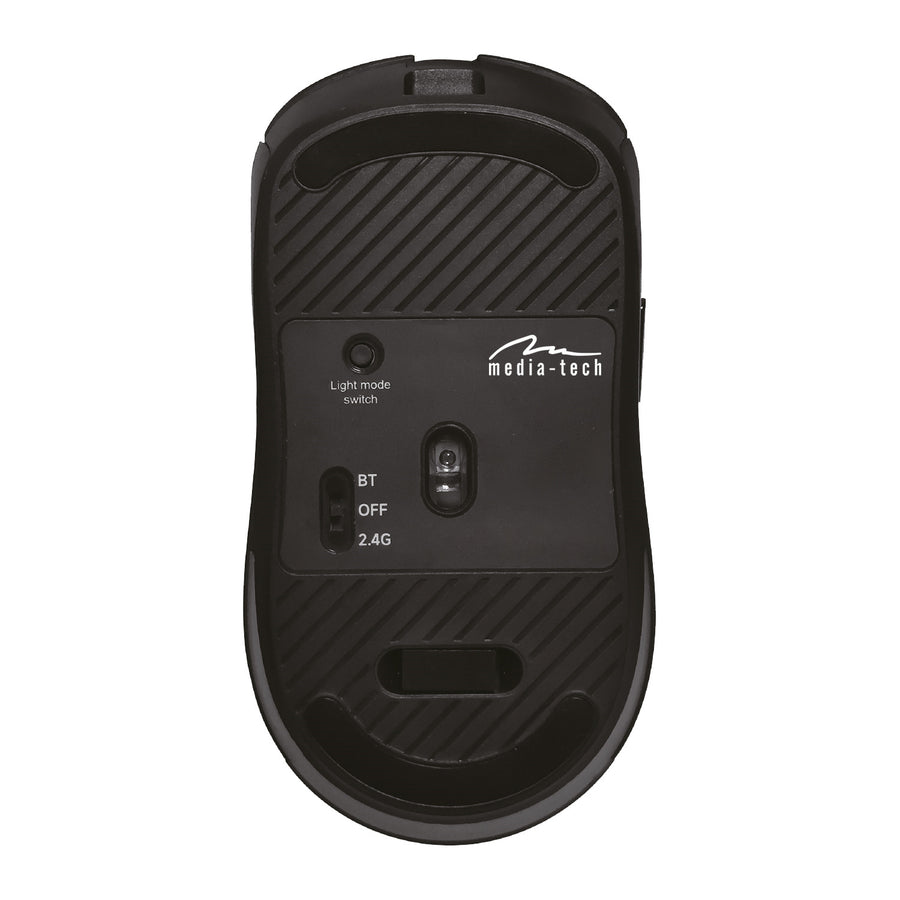 Ratón inalámbrico 2 en 1 (BT/RF) silencioso y recargable MT1124, Media-Tech