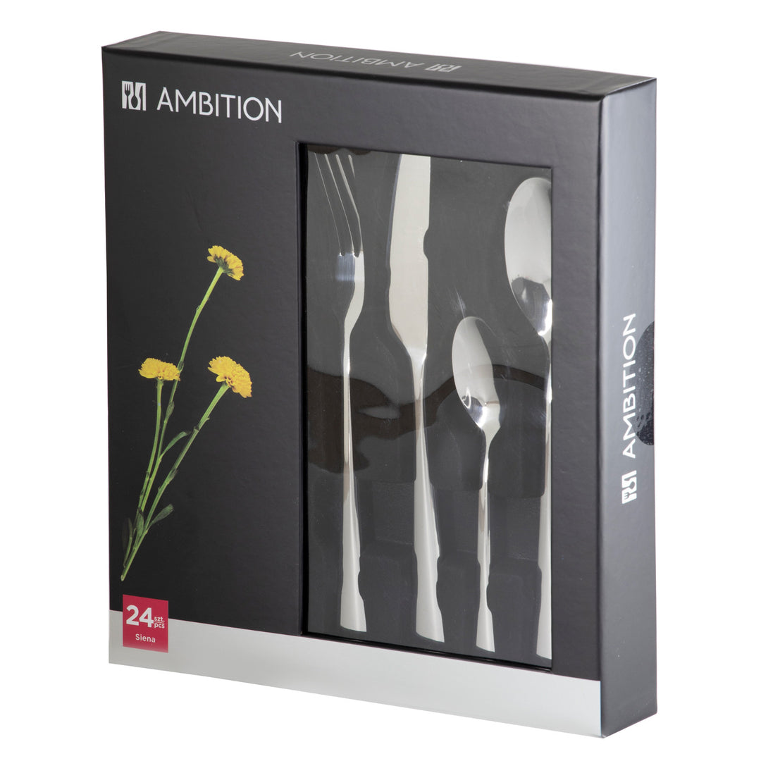 Juego de cubiertos para 6 personas Siena Caja de regalo de 24 piezas AMBITION