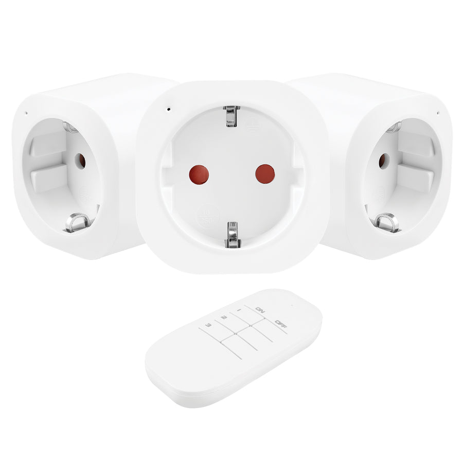 Tomas de corriente controladas por mando a distancia GreenBlue, 3 unidades, programables, alcance de hasta 30 m, 220-240 V CA, 50/60 Hz, 16 A, 433 MHz, GB313 F