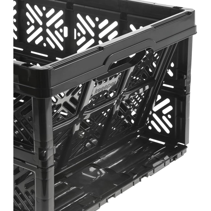 Keeeper Ida Cesto Plegable, 32L, Negro, Duradero y fácil de limpiar