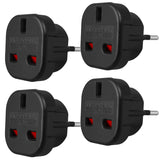 Adaptador Maclean de enchufe del Reino Unido a enchufe de la UE, negro, MCE72, 4 piezas