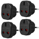 Adaptador Maclean de enchufe del Reino Unido a enchufe de la UE, negro, MCE72, 4 piezas