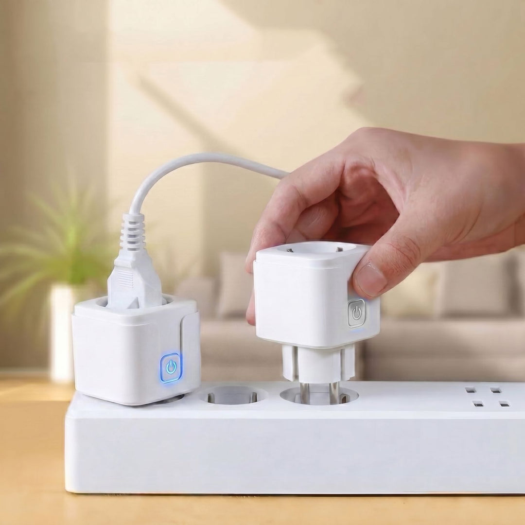 Enchufe WiFi GreenBlue con control remoto, compatible con Android/iOS/Alexa/Google Home, temporizador, medidor de potencia, máx. 16 A/3840 W, GB735 W