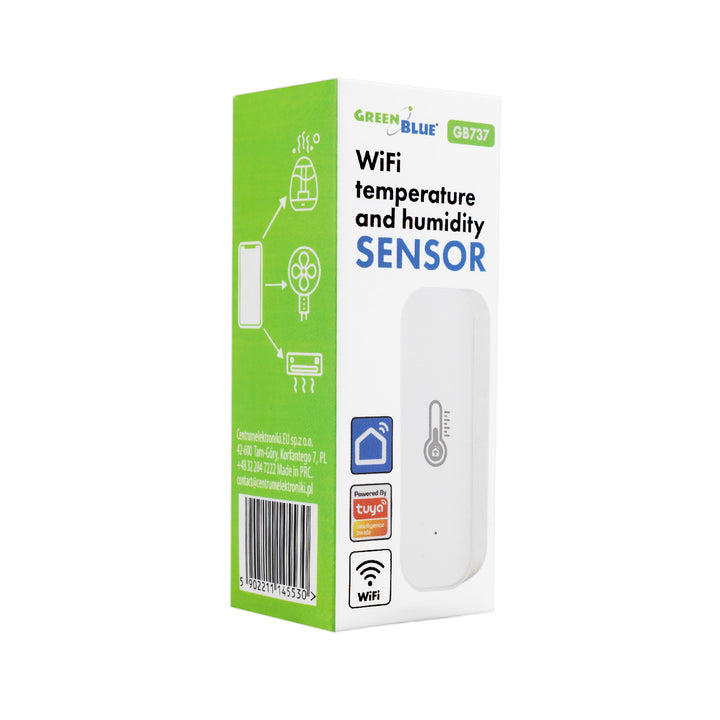 Sensor de temperatura y humedad WiFi GreenBlue, compatible con Android/iOS/Alexa/Google Home, 3,0 V CC, LR03 x 2, GB737