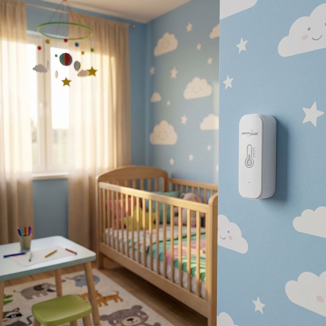 Sensor de temperatura y humedad WiFi GreenBlue, compatible con Android/iOS/Alexa/Google Home, 3,0 V CC, LR03 x 2, GB737