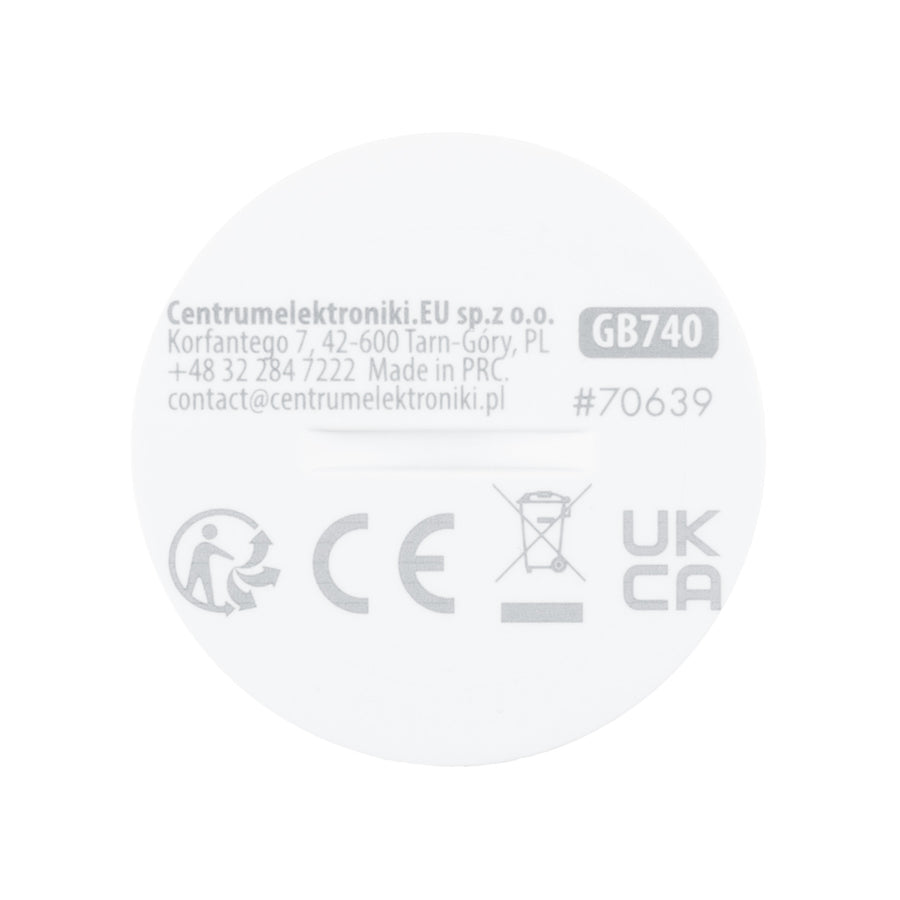 Sensor de movimiento inalámbrico Zigbee Tuya GreenBlue, Android/iOS, CR2450 DC 3,0 V, ángulo de detección de 120° / hasta 8 m, GB740