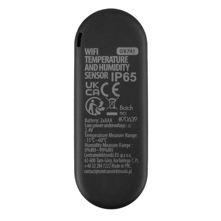 Sensor externo de temperatura y humedad WiFi GreenBlue, Android/iOS, 3,0 V CC, LR03x2, IP65, GB741
