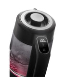 Hervidor eléctrico de vidrio Concept, capacidad 1,7 l, potencia 1850-2200 W, color negro, conector Strix, regulación de temperatura, control digital, RK4195