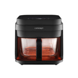 Freidora sin aceite Concept Glass&Fast, capacidad 5,5 l, 7 programas, pantalla LED táctil, modo de fritura saludable, recipiente de cristal, FR5500