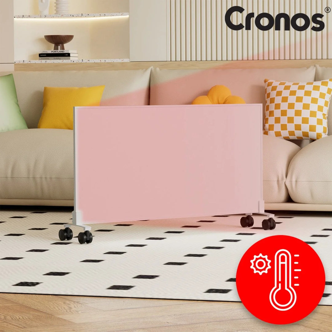 Radiador infrarrojo Cronos, 800 W, ideal para personas alérgicas, superficie mate, ultrafino, termostato integrado y control remoto por teléfono o mando a distancia, Carbon P800 TWP