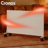 Radiador infrarrojo Cronos, 800 W, ideal para personas alérgicas, superficie mate, ultrafino, termostato integrado y control remoto por teléfono o mando a distancia, Carbon P800 TWP