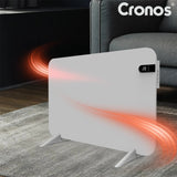 Radiador eléctrico Cronos, color blanco, potencia 450 W, calienta habitaciones de hasta 14 m², termostato integrado, control por mando a distancia, función de detección de ventanas abiertas, patas incluidas, WFH-450TW.