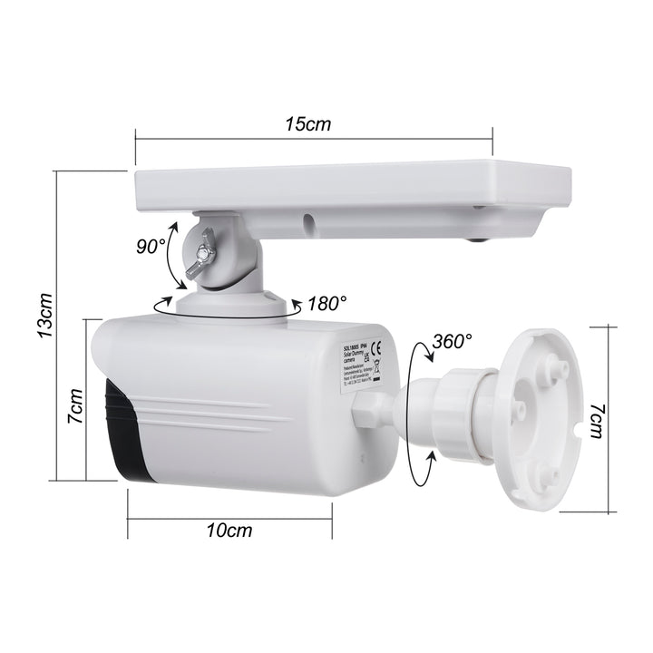 Cámara solar falsa, LED parpadeante, sensor de movimiento, iluminación LED, pegatina gratis, SOL1800S, 4 unidades
