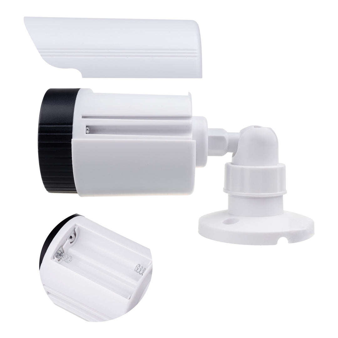 Juego de dos cámaras tubulares falsas, diodos IR LED, blancas, alimentación 2xAA (incluidas), ABS, IR1800 WT