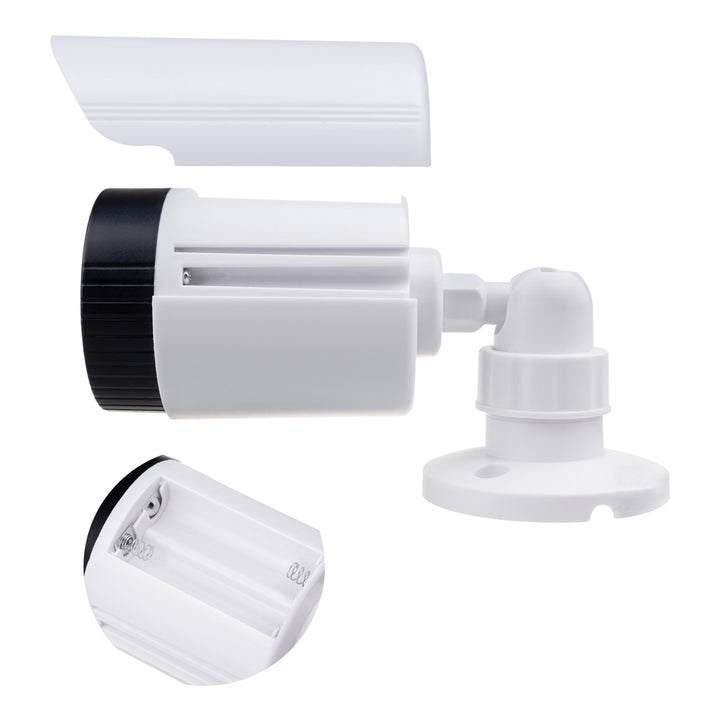 Juego de dos cámaras tubulares falsas, diodos IR LED, blancas, alimentación 2xAA (incluidas), ABS, IR1800 WT