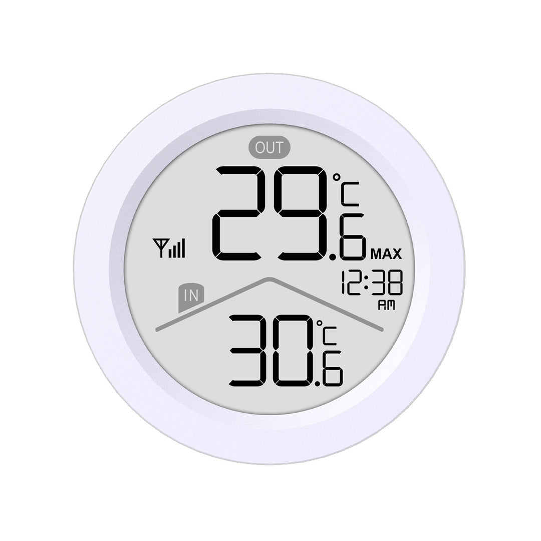 Estación meteorológica inalámbrica GreenBlue, temperatura IN/OUT, reloj, selección °C / °F, alcance hasta 60 m, GB162, 4 pilas AAA