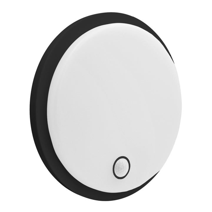 Lámpara LED con sensor de movimiento Maclean, sensor PIR, negra, 10 W/15 W/18 W, IP65, posibilidad de cambiar la temperatura de color a 3000/4000/6000 K, MCE535 B