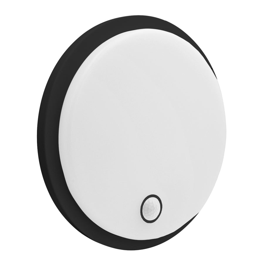 Lámpara LED con sensor de movimiento Maclean, sensor PIR, negra, 10 W/15 W/18 W, IP65, posibilidad de cambiar la temperatura de color a 3000/4000/6000 K, MCE535 B