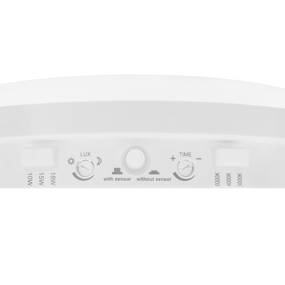 Lámpara LED con sensor de movimiento Maclean, sensor PIR, blanca, 10 W/15/18 W, IP65, posibilidad de cambiar la temperatura de color a 3000/4000/6000 K, MCE535 W