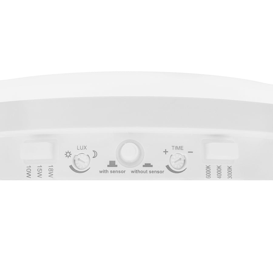Lámpara LED con sensor de movimiento Maclean, sensor PIR, blanca, 10 W/15/18 W, IP65, posibilidad de cambiar la temperatura de color a 3000/4000/6000 K, MCE535 W