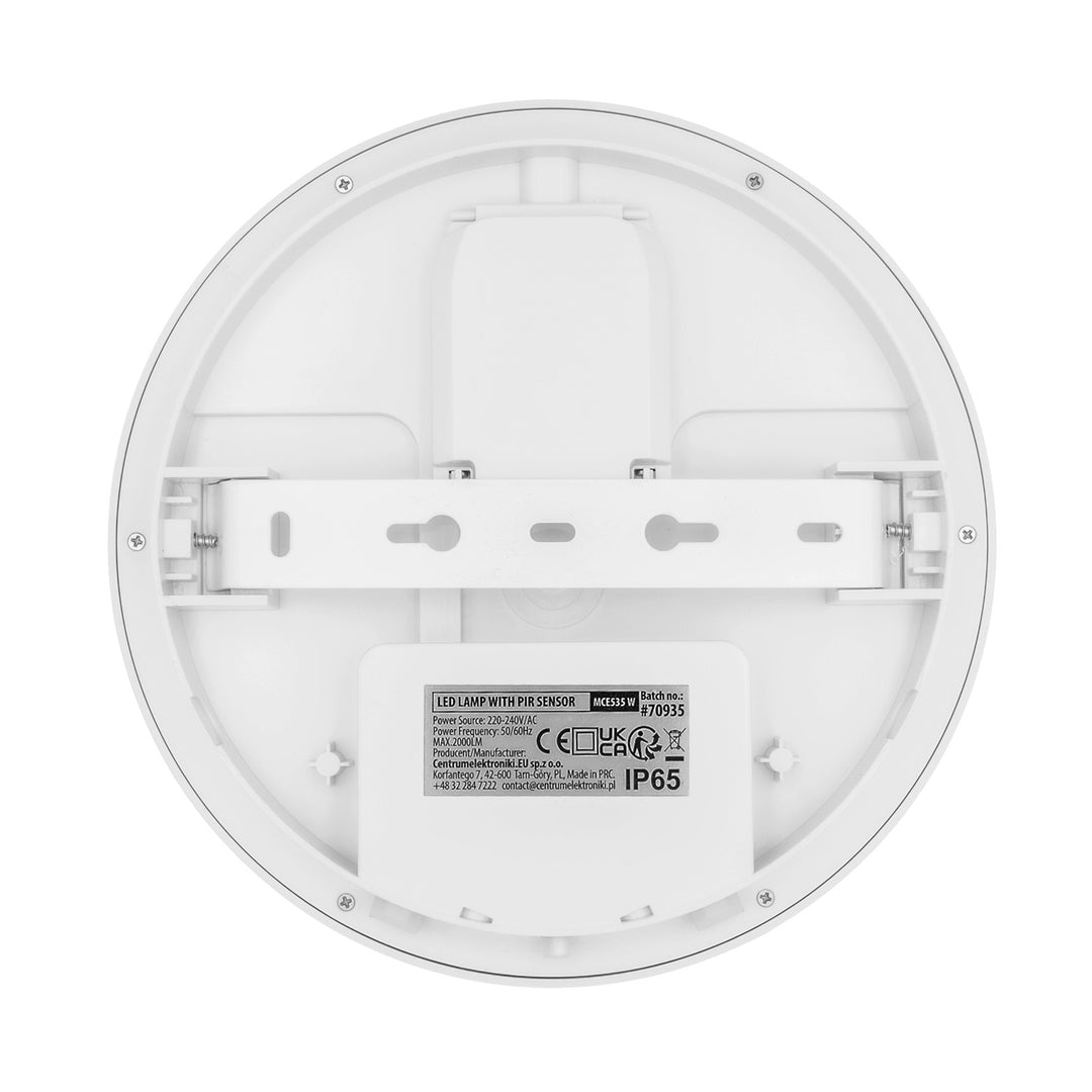 Lámpara LED con sensor de movimiento Maclean, sensor PIR, blanca, 10 W/15/18 W, IP65, posibilidad de cambiar la temperatura de color a 3000/4000/6000 K, MCE535 W