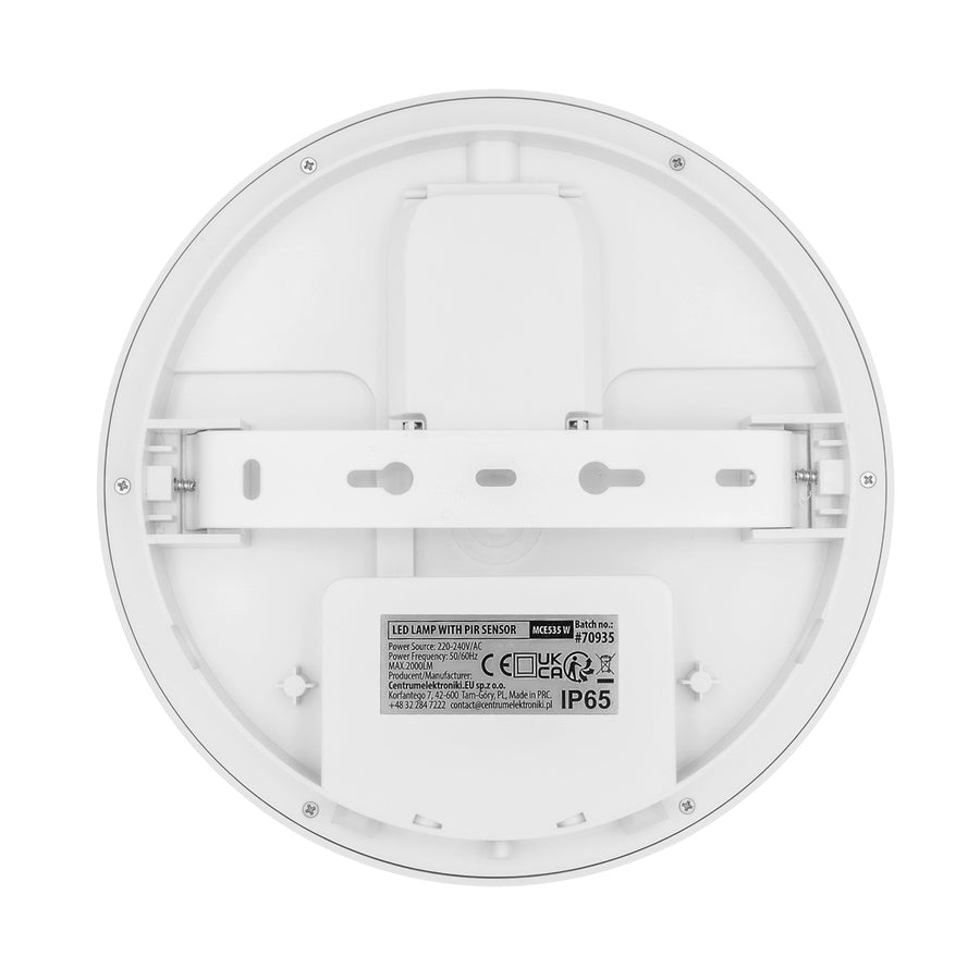 Lámpara LED con sensor de movimiento Maclean, sensor PIR, blanca, 10 W/15/18 W, IP65, posibilidad de cambiar la temperatura de color a 3000/4000/6000 K, MCE535 W