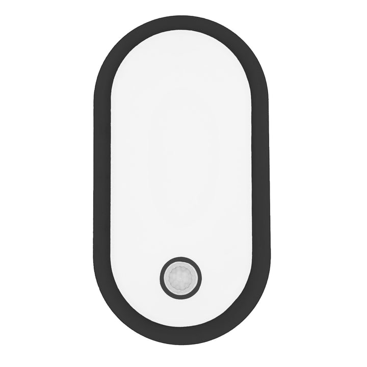 Lámpara LED con sensor de movimiento Maclean, sensor PIR, negra, 10 W/15 W/18 W, IP65, posibilidad de cambiar la temperatura de color a 3000/4000/6000 K, MCE534 B