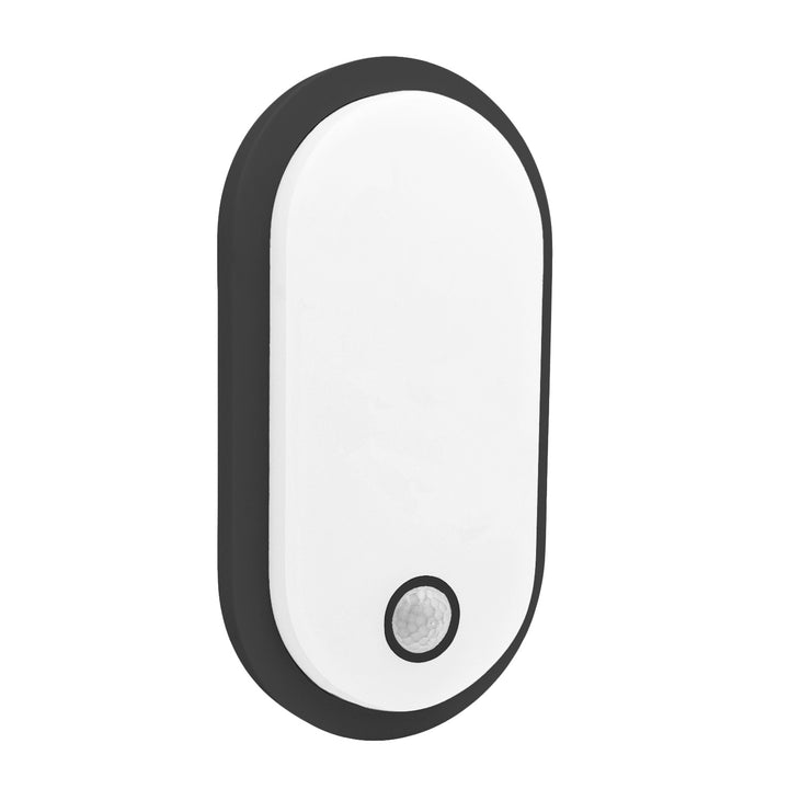 Lámpara LED con sensor de movimiento Maclean, sensor PIR, negra, 10 W/15 W/18 W, IP65, posibilidad de cambiar la temperatura de color a 3000/4000/6000 K, MCE534 B