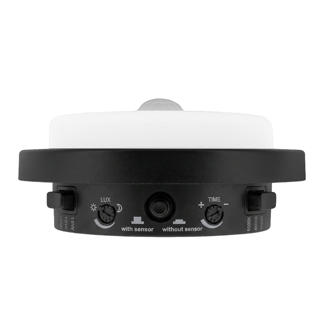 Lámpara LED con sensor de movimiento Maclean, sensor PIR, negra, 10 W/15 W/18 W, IP65, posibilidad de cambiar la temperatura de color a 3000/4000/6000 K, MCE534 B