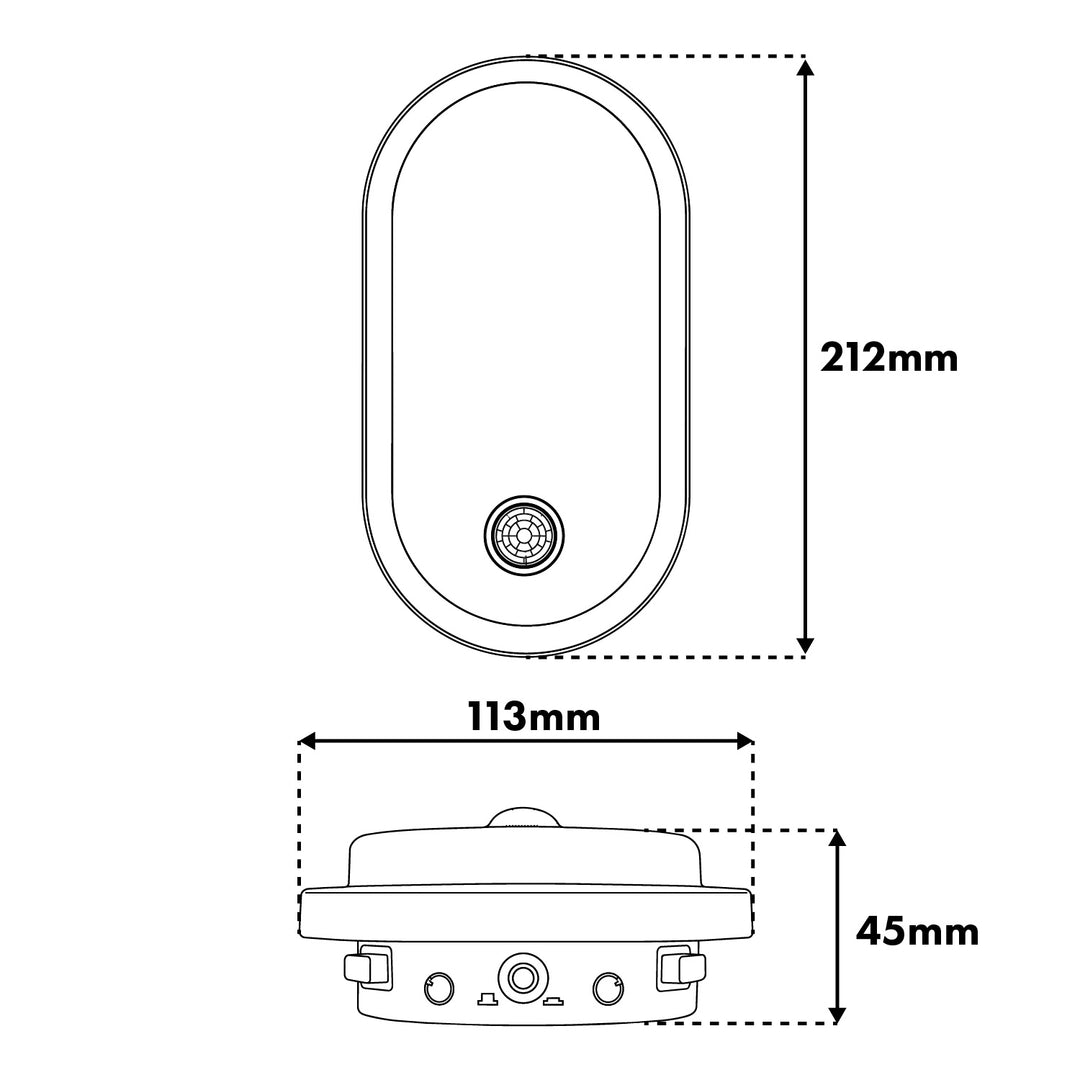 Lámpara LED con sensor de movimiento Maclean, sensor PIR, negra, 10 W/15 W/18 W, IP65, posibilidad de cambiar la temperatura de color a 3000/4000/6000 K, MCE534 B