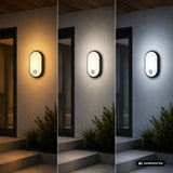 Lámpara LED con sensor de movimiento Maclean, sensor PIR, negra, 10 W/15 W/18 W, IP65, posibilidad de cambiar la temperatura de color a 3000/4000/6000 K, MCE534 B