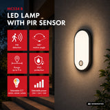 Lámpara LED con sensor de movimiento Maclean, sensor PIR, negra, 10 W/15 W/18 W, IP65, posibilidad de cambiar la temperatura de color a 3000/4000/6000 K, MCE534 B