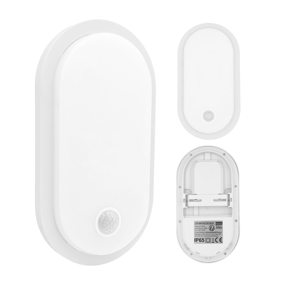 Lámpara LED con sensor de movimiento Maclean, sensor PIR, blanca, 10 W/15 W/18 W, IP65, posibilidad de cambiar la temperatura de color a 3000/4000/6000 K, MCE534 W