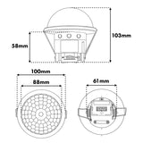 Sensor de presencia PIR Maclean, empotrable, alcance de 10 x 40 m, 1000 W/2000 W, 220-240 V CA, 50/60 Hz, IP54, MCE822