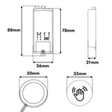 Interruptor táctil empotrable Maclean, <40 mm, 110-240 V CA, carga máxima de 600 W para LED, MCE824