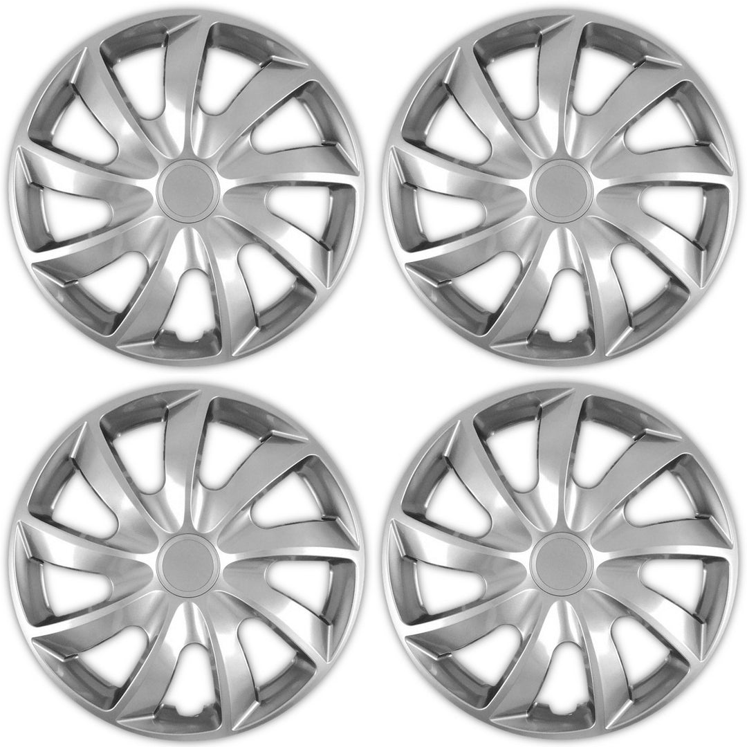 Tapacubos universales 13'' NRM Quad plateados, 4 unidades