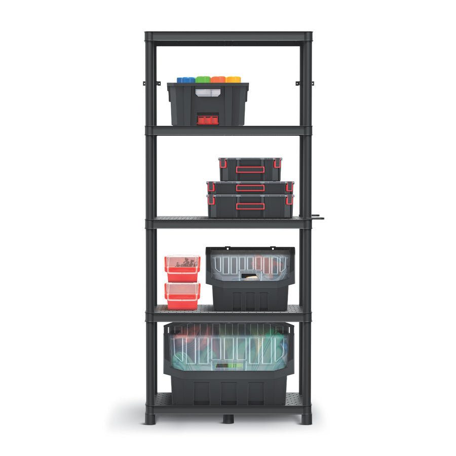 Estantería Stackaro Solid 75 Kistenberg, carga máxima total 220 kg, 5 estantes, montaje en pared, KSS75L5HD-S411