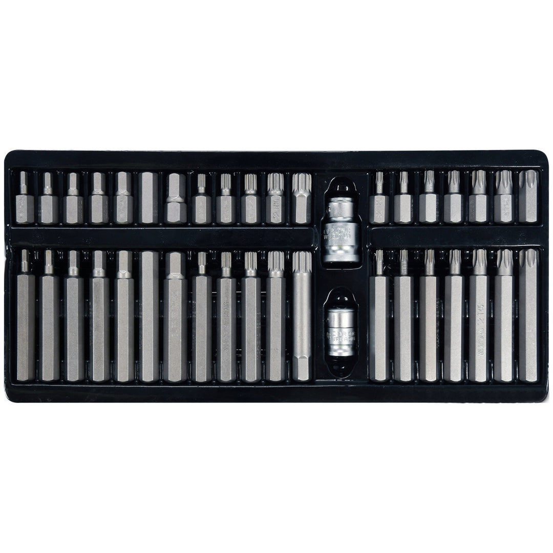 Juego profesional de puntas Yato, Torx, Spline, Hex, de acero aleado para herramientas S2, alta dureza HRC 58 62, en maletín, YT-0400