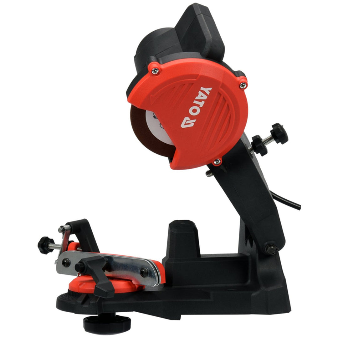 Afilador eléctrico Yato, para cadenas de motosierras, potencia 85 W, velocidad de rotación 5500 rpm, ángulo de afilado 0-35°, guía metálica, cable de 1,8 m, YT-84990
