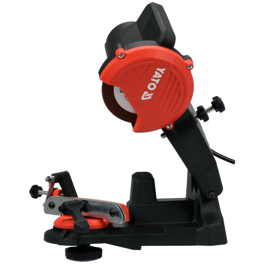 Afilador eléctrico Yato, para cadenas de motosierras, potencia 85 W, velocidad de rotación 5500 rpm, ángulo de afilado 0-35°, guía metálica, cable de 1,8 m, YT-84990