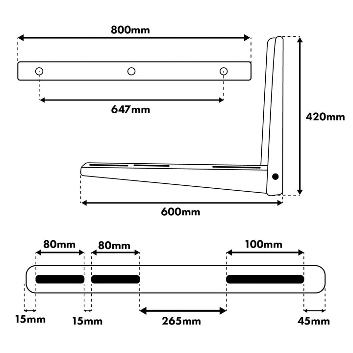 Soporte / colgador para aire acondicionado / bomba de calor Maclean, dimensiones 800 x 420 x 600 mm, acero galvanizado, hasta 260 kg, MC-147