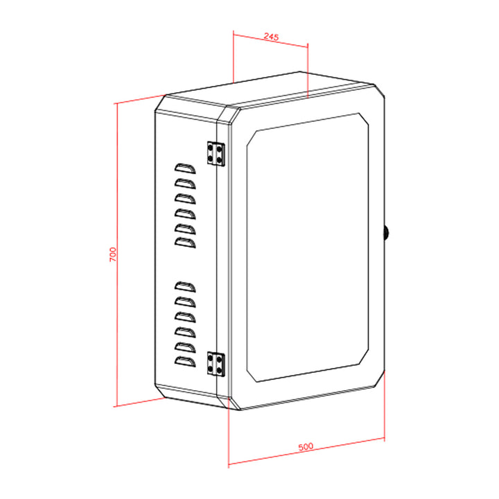 Armario para cargador de vehículos eléctricos Maclean, resistente al agua (IP65), acero + vidrio templado, dimensiones 70 x 50 x 25 cm, MC-900