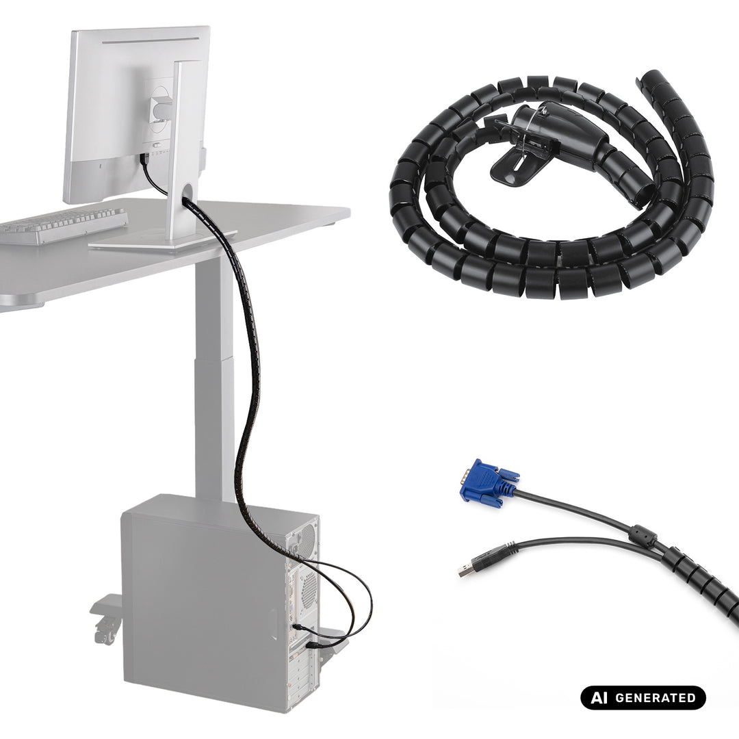 Organizador/protector de cables Maclean, 15 mm x 1000 mm, negro, MCTV-898 B