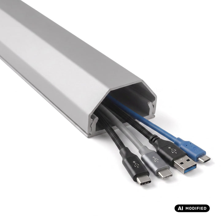 Perfil de aluminio para ocultar cables Maclean, 33 x 18 x 750 mm, plateado, MCTV-897 S