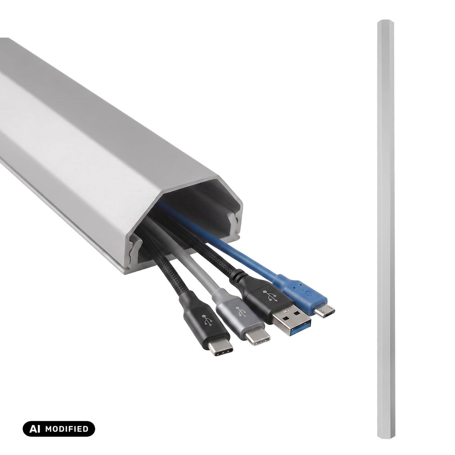 Perfil de aluminio para ocultar cables Maclean, 33 x 18 x 750 mm, plateado, MCTV-897 S